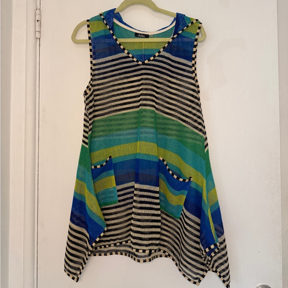 Women's Multicolor Striped Tunic/beach coverup